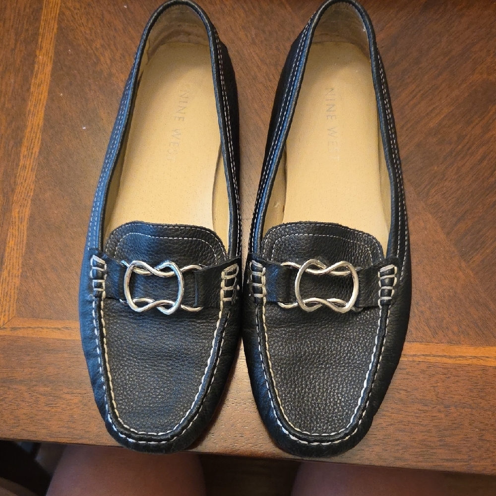 Nine West Black Moccasin-Style Loafers